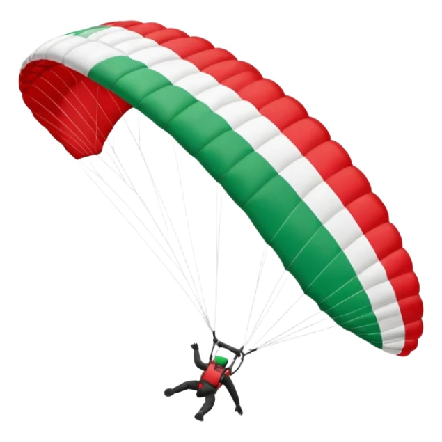 a paraglider flying a palestinian flag wing, respect scrupulously the correct shapes and colours of the palestinian flag, try again sticker