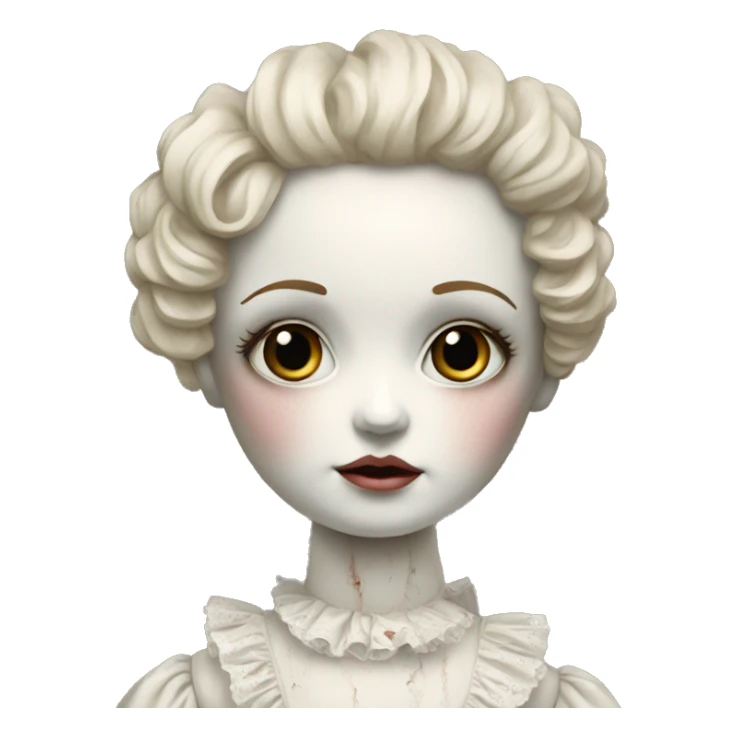 creepy but gorgeous cracked porcelain doll sticker