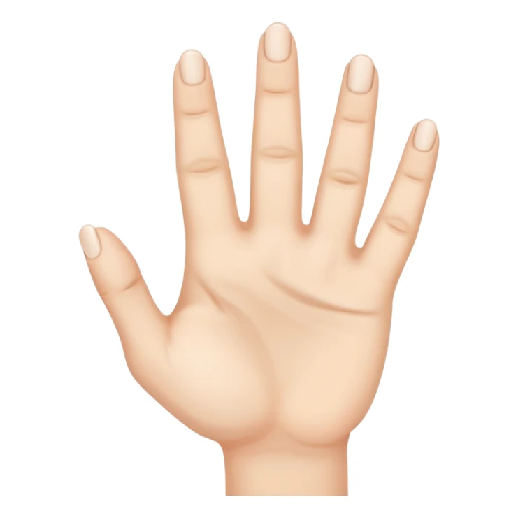 A hand with five fingers raises the first three fingers only sticker