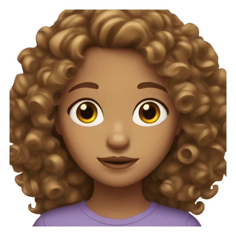 Brown haired curly girl with hazel eyes tan skin sticker