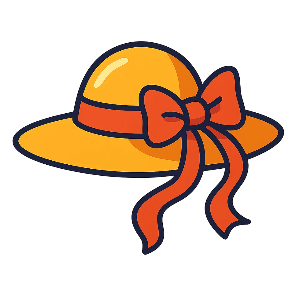 summer sun hat with a ribbon breezy light style sticker