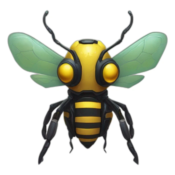 alien robotic bee creature  monster scifi roguelike rpg style inspired by slay thee spire sticker