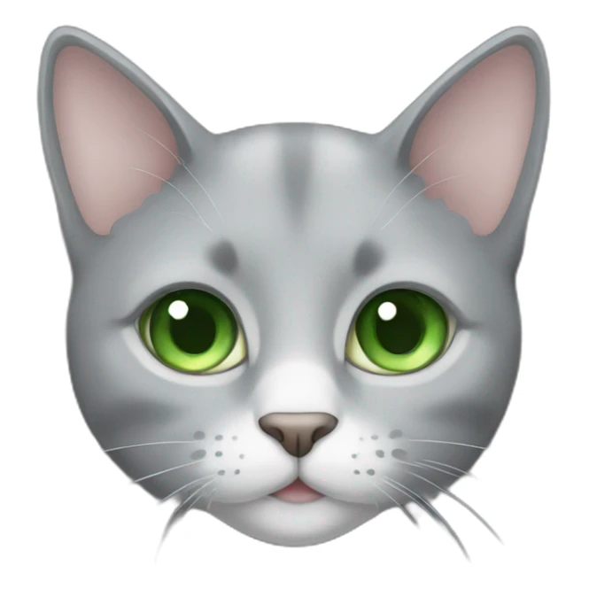 grey cat with green eyes snd milk sticker