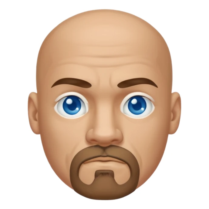 White middle age boxer goatee bald head blue eyes sticker