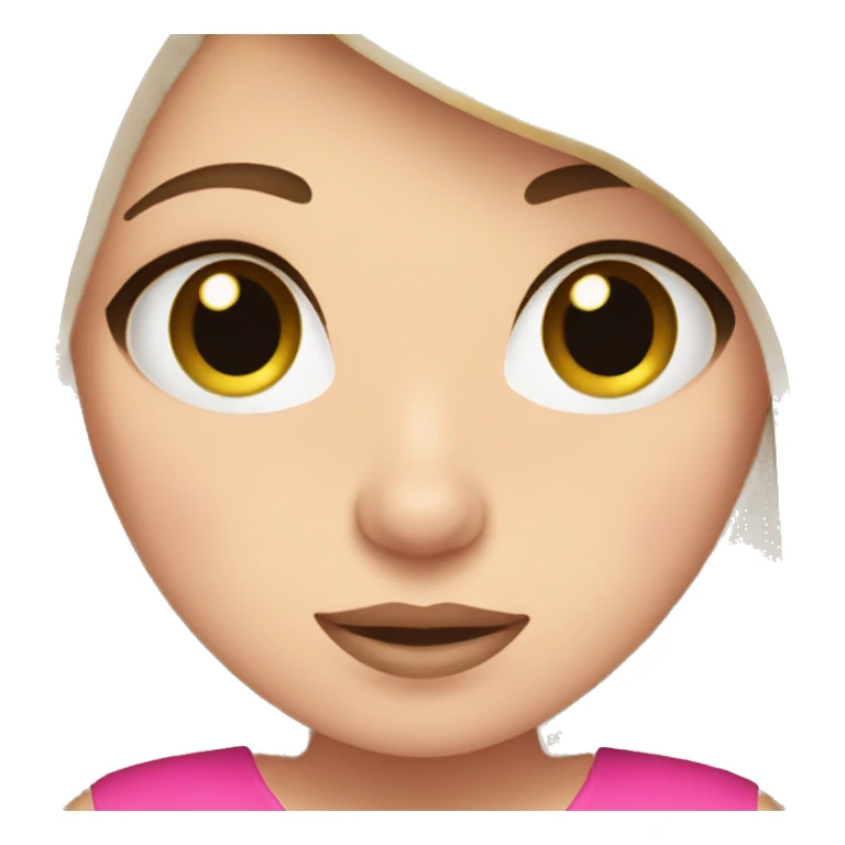 Blonde girl with brown eyes pink holding a pug sticker