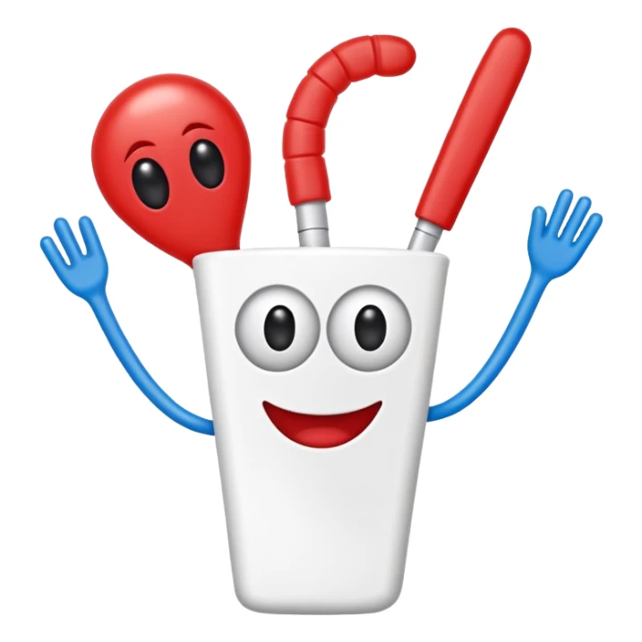 A fork mascot like forky in toy story sticker