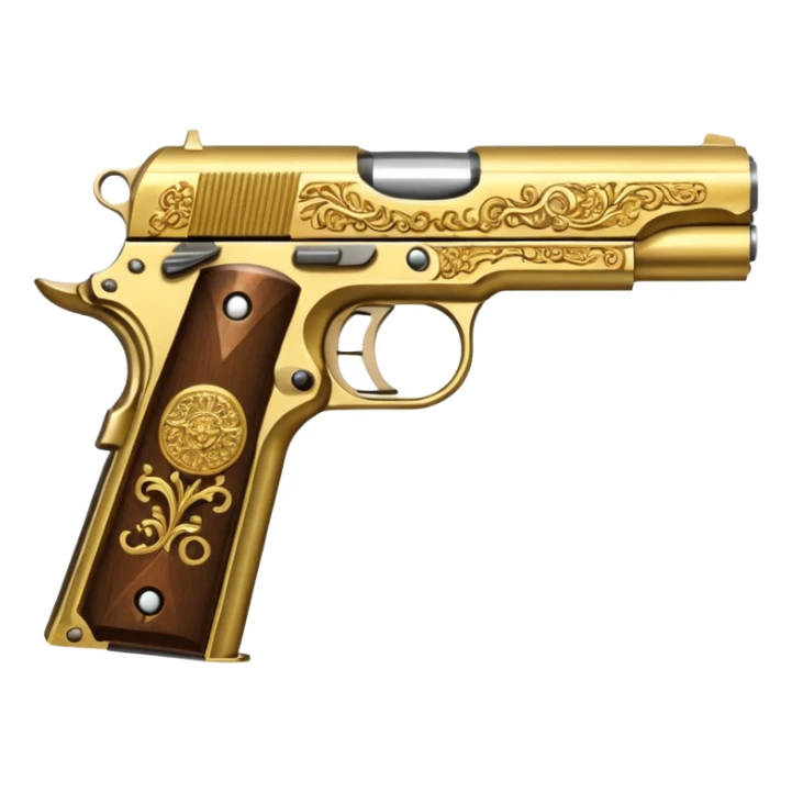 Gold colt 1911 pistol sticker