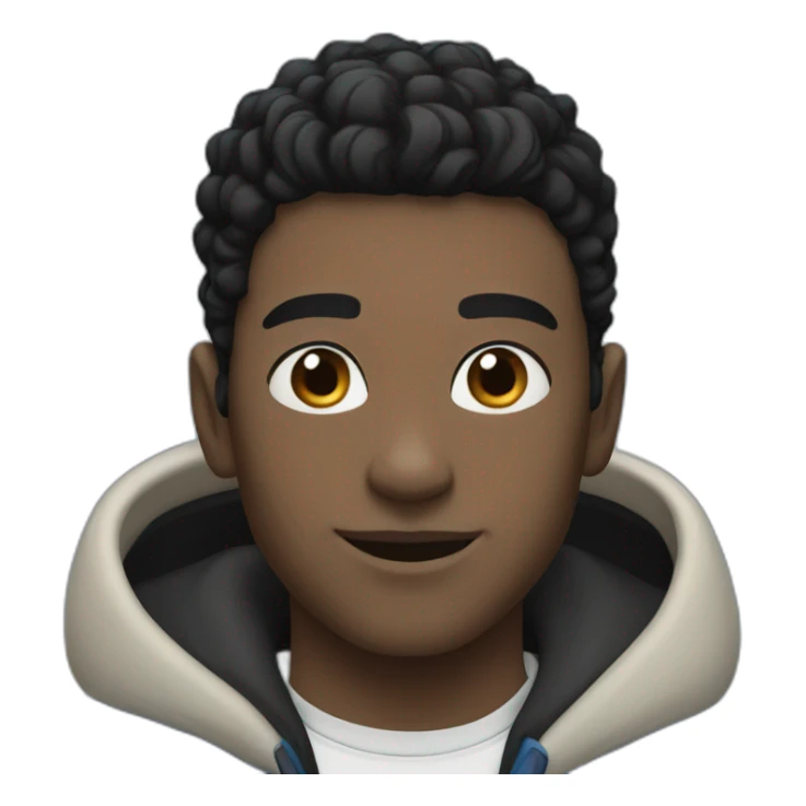 Black hair with blue ,White young man sticker