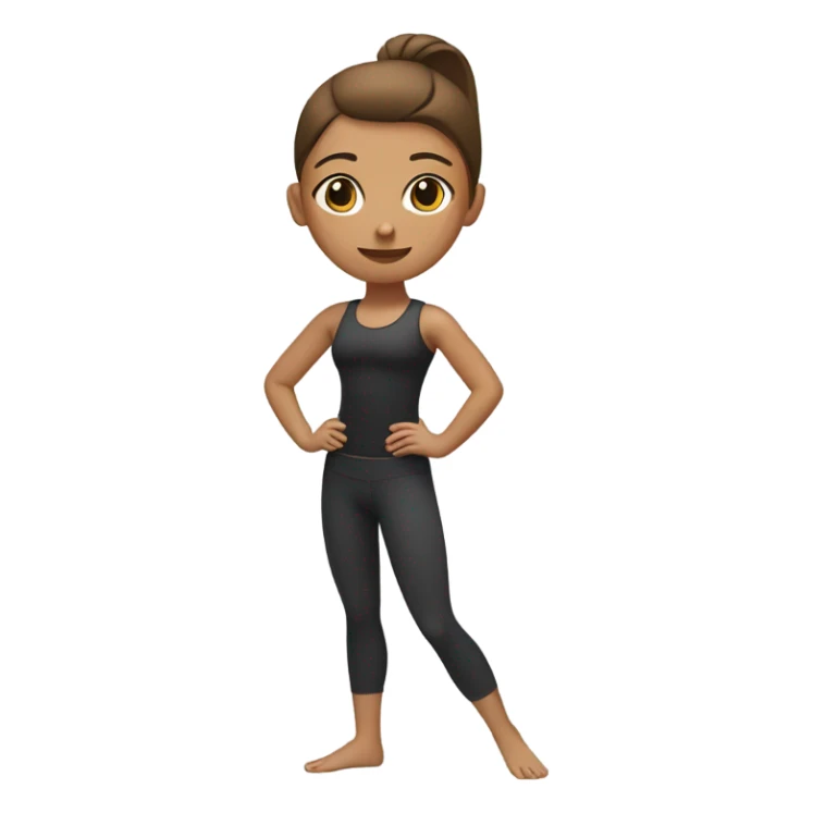 Pilates girl with brown ponytail  sticker