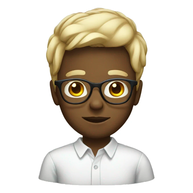 white kid with glasses sticker
