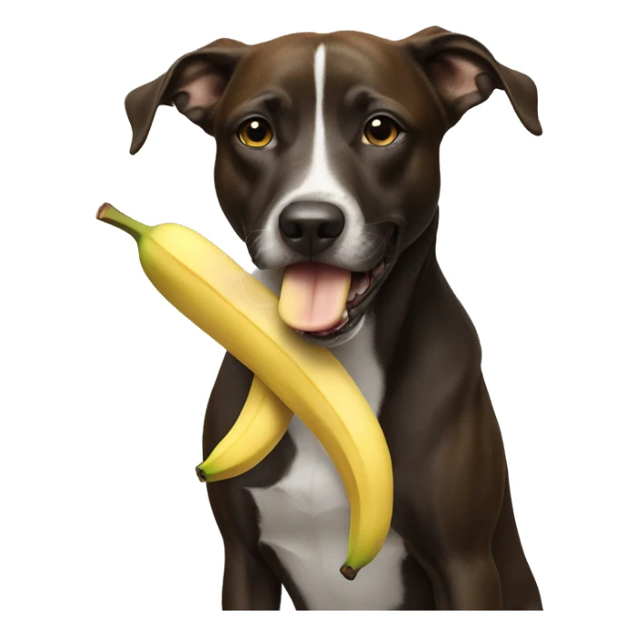 Dog eating a banana for breakfast sticker