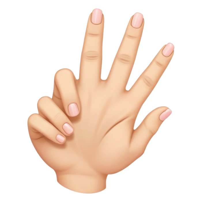 hand with index finger and ring finger down. with thumb , middle finger and pink up sticker