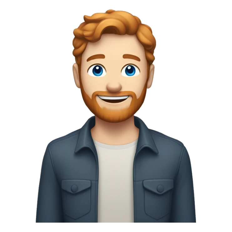 Brunette haired guy with a ginger beared and a gappy smile. Blue eyes but far apart  sticker