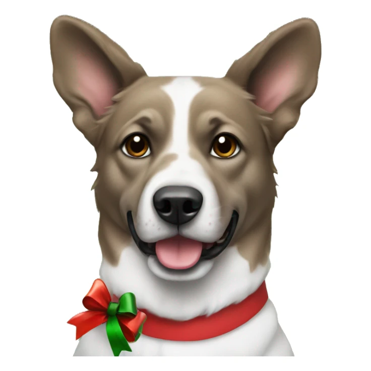 begal dog with christmas bow sticker