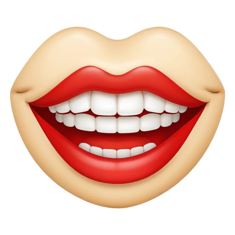 big cartoon mouth smiling with white teeth sticker