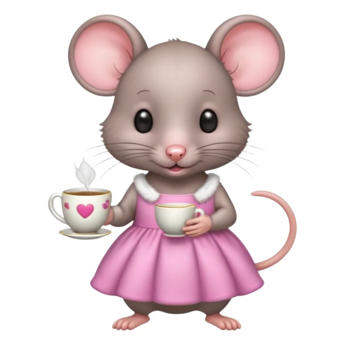 Baby rat wearing a dress sticker