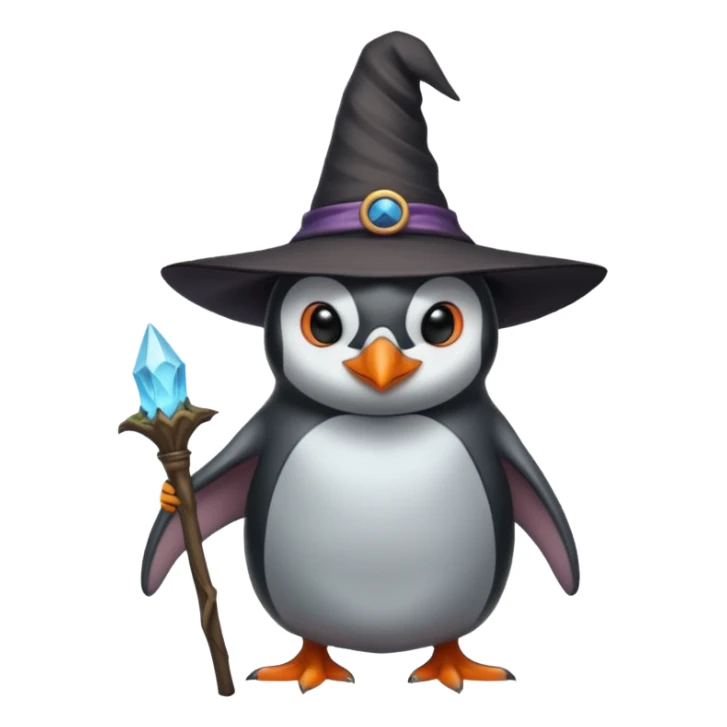 tall Demons Penguins with Witch Hat full body sticker
