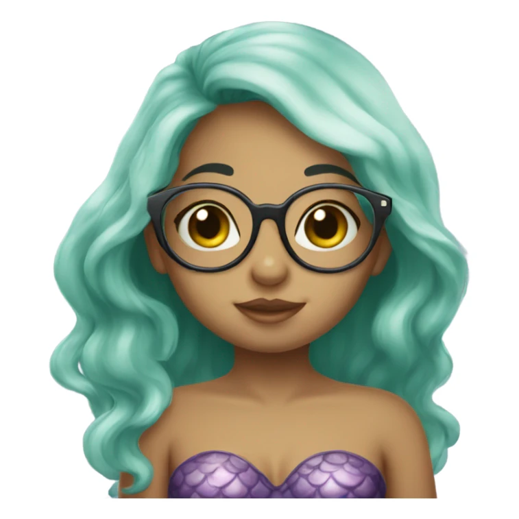 little cute mermaid kiss wearing glasses  sticker
