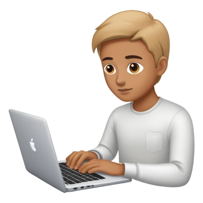 persona con una laptop, trabajando sola sticker