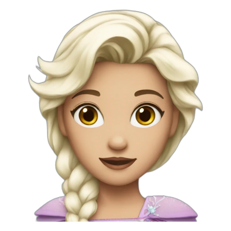 a girl with elsa costume sticker