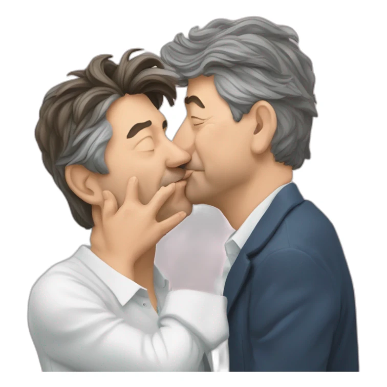 jean-luc-mélenchon-kiss-fabien-roussel sticker