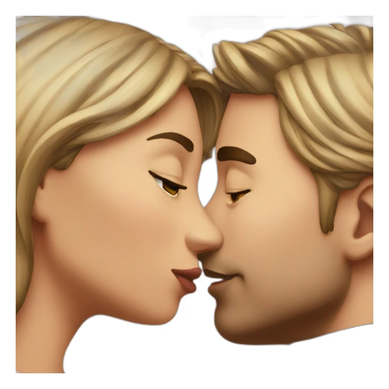 girl kissing a man sticker