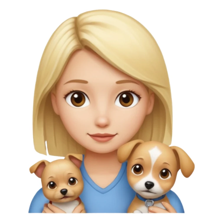 blonde girl with small dog sticker
