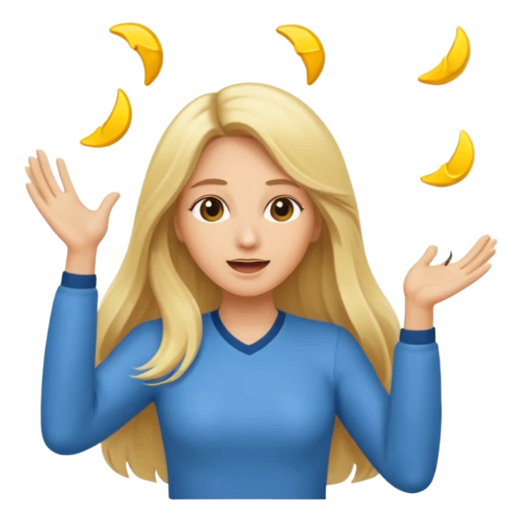 lady with long blonde hair throwing her ands in the air saying why sticker