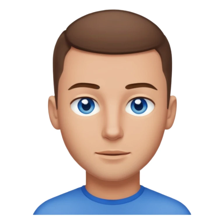 A guy with a buzzcut and blue eyes and brown hair  sticker
