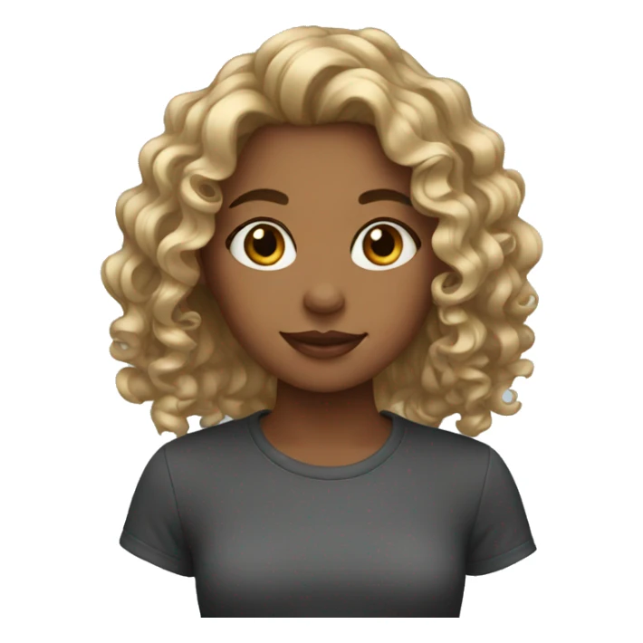 girl with curl hair sticker