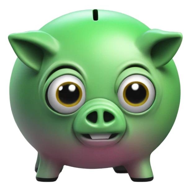 alien piggy bank money  sticker