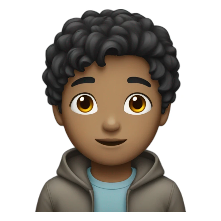 boy with black hair and gray eyes sticker