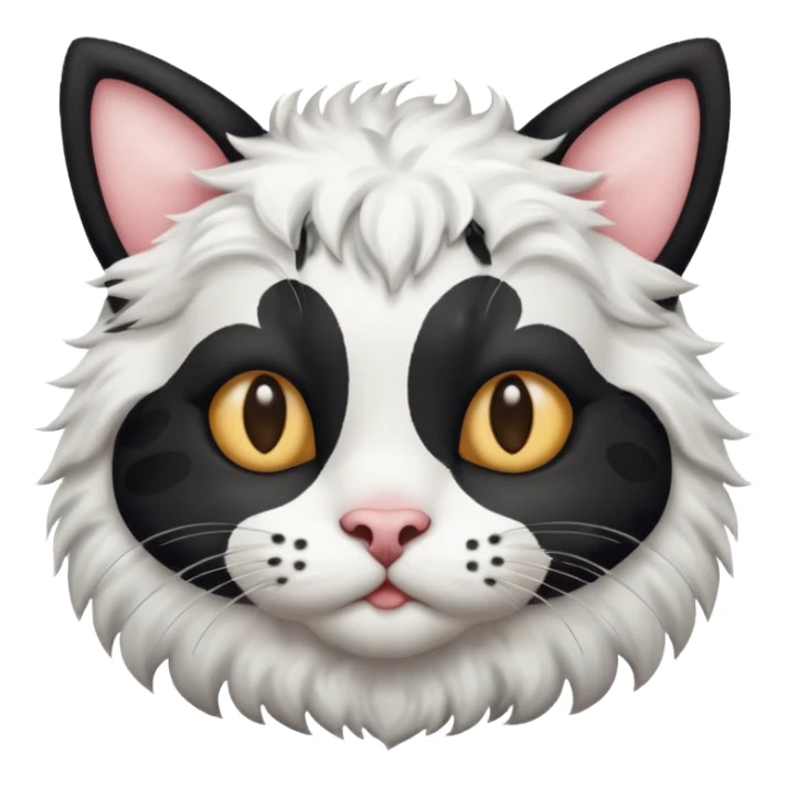 Cute cat black and white stain like a cow sticker