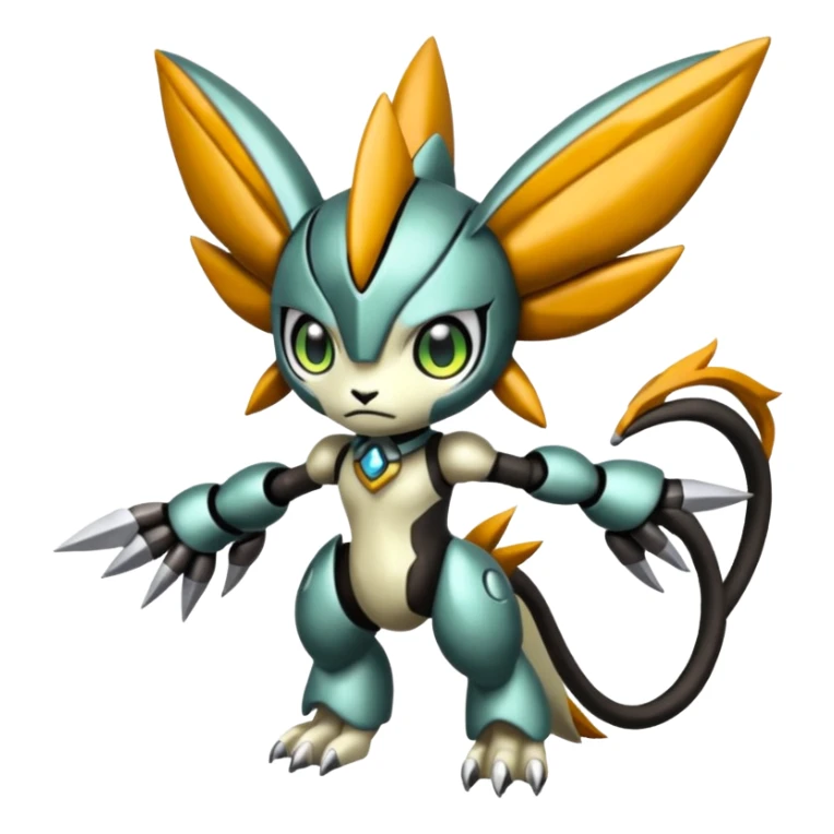 Meloetta-Wargreymon-Trico-Pokémon-Digimon-Fakémon-fusion-hybrid-creature sticker