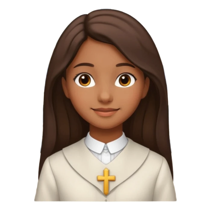 Mujer morena adolescente super elegante con ropa de ir a la iglesia sticker