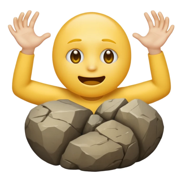 a yellow emoji circle with rock on hands and he looks super drunk sticker