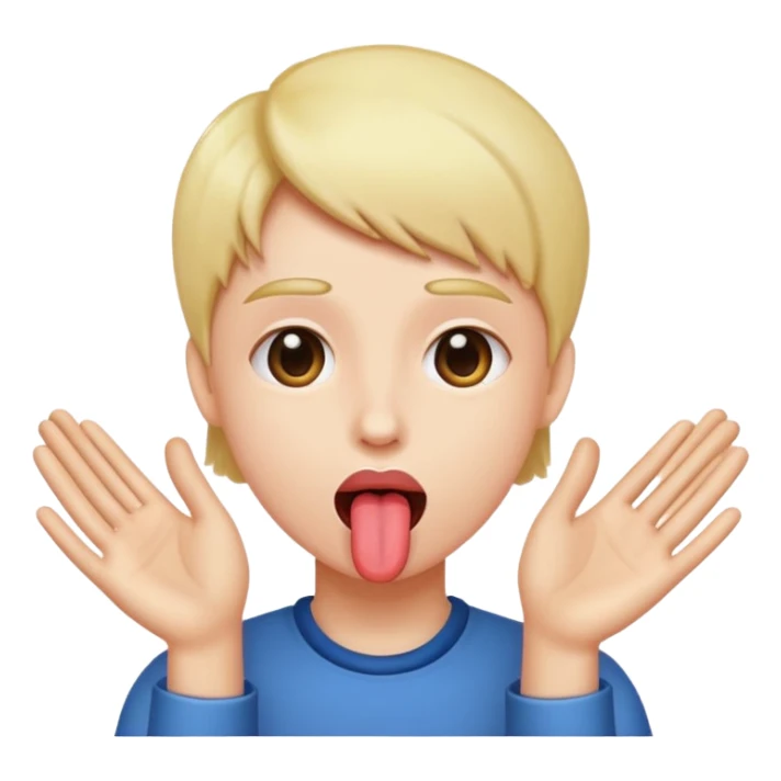 Tongue sticking out and hands to the side  sticker