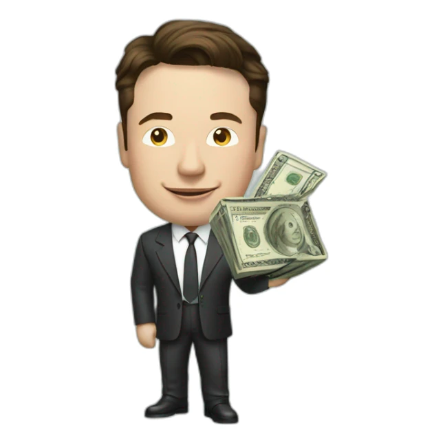 Elon Musk with money sticker