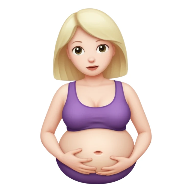 woman with inflated belly sticker