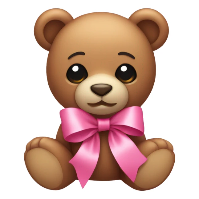 teddy bear with pink bow sticker