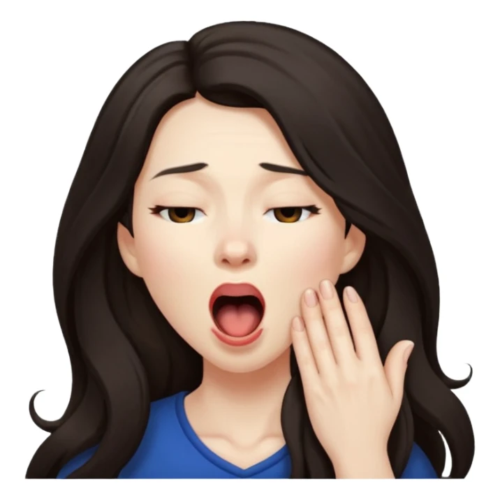 yawning dark long hair woman sticker
