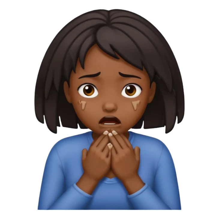 Black girl choking herself with her hands sticker