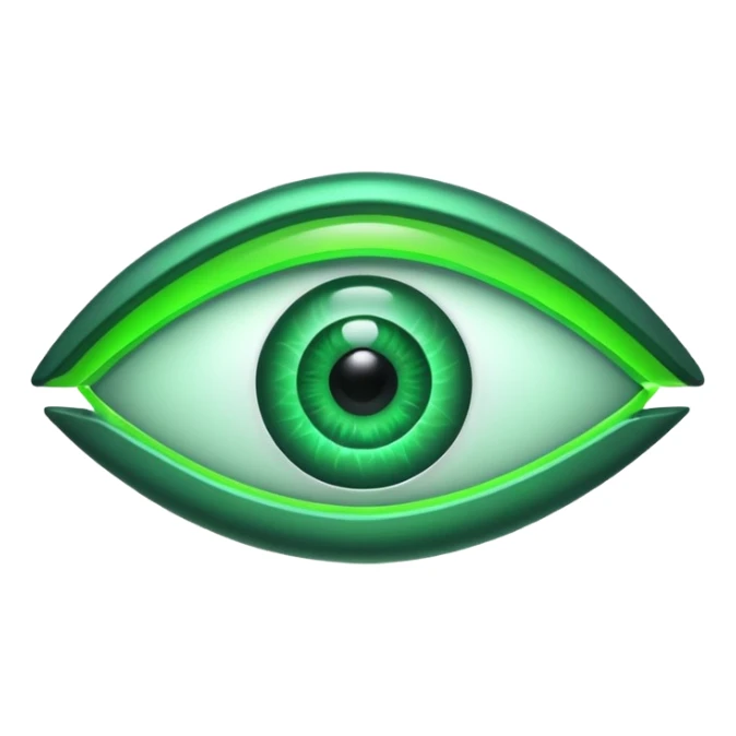 green Neon sign of an eye sticker