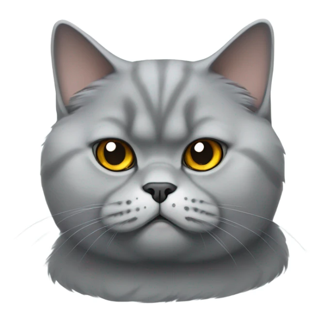 fluffy  bored looking british shorthair cat sticker