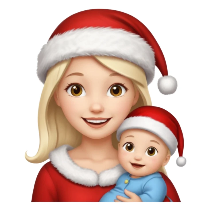 christmas girl with baby face sticker