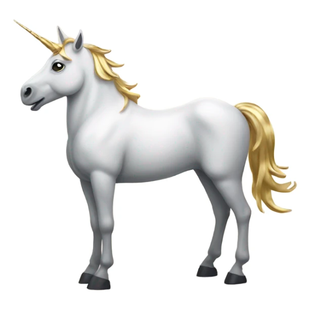 Unicorn with gold horns and hoofs sticker