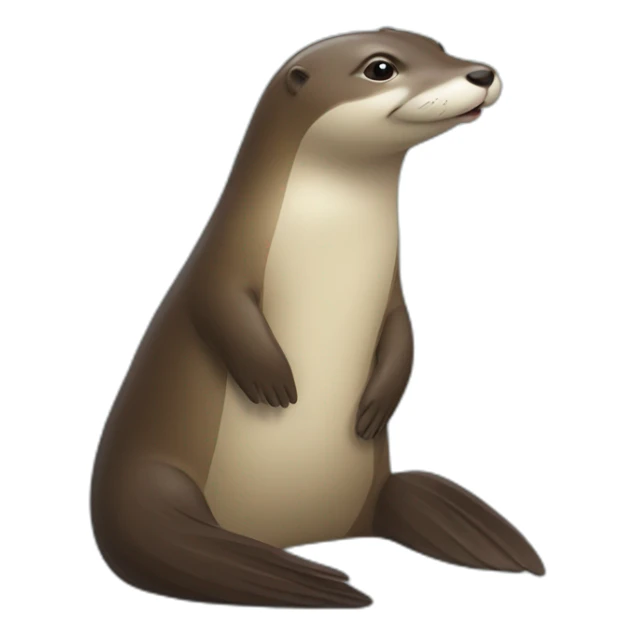 Une loutre qui fait un câlin a un canard sticker