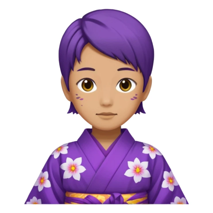 não binário japones kimono roxo sticker