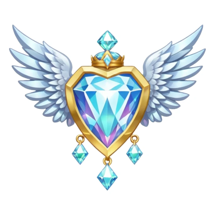 holy diamond emblem with white wings and diamond in the middle sticker