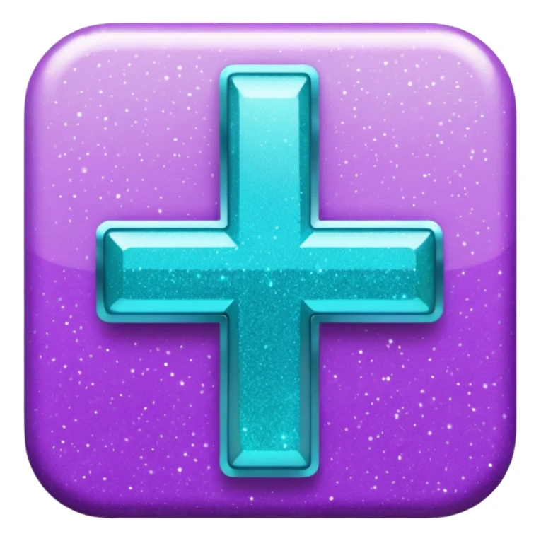 Glitter Purple and Cian plus symbol sticker